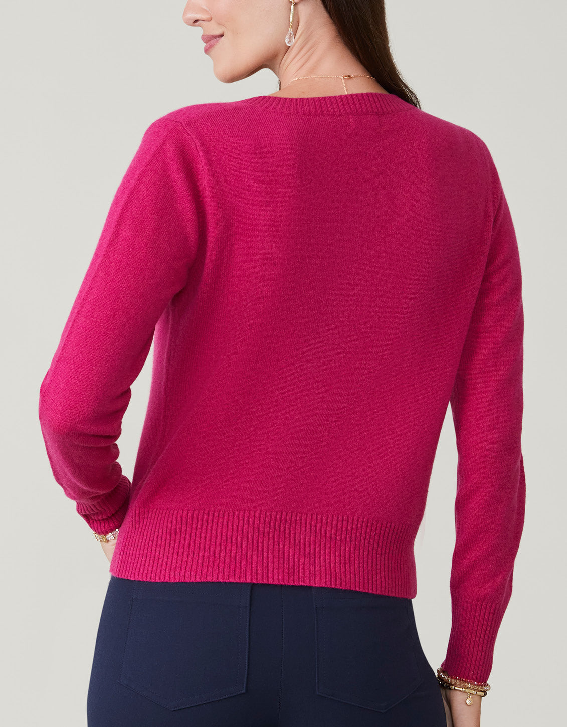  Jayme Cashmere Cardigan Sangria