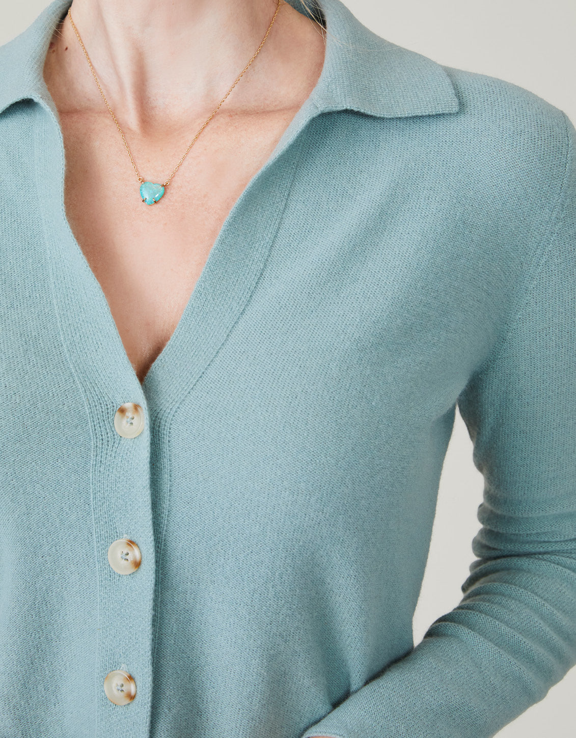 Yvette Cashmere Cardigan Blue Storm