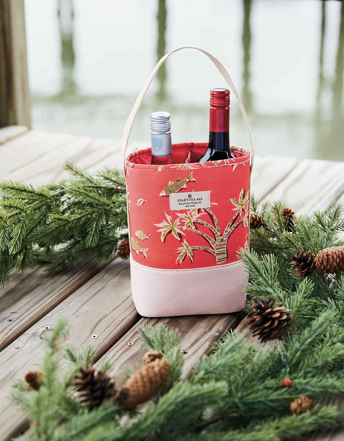  Double Wine Caddy Lowcountry Fauna Red
