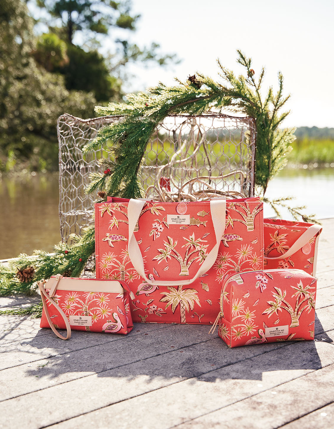  Shopper Tote Lowcountry Fauna Red