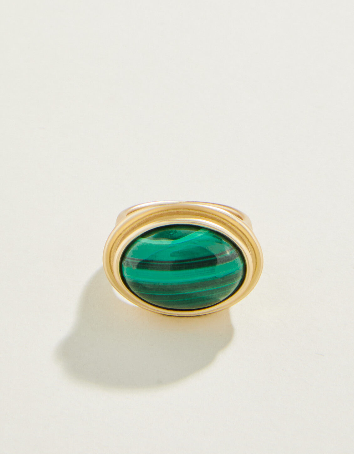  Oval Stone Ring Green Malachite