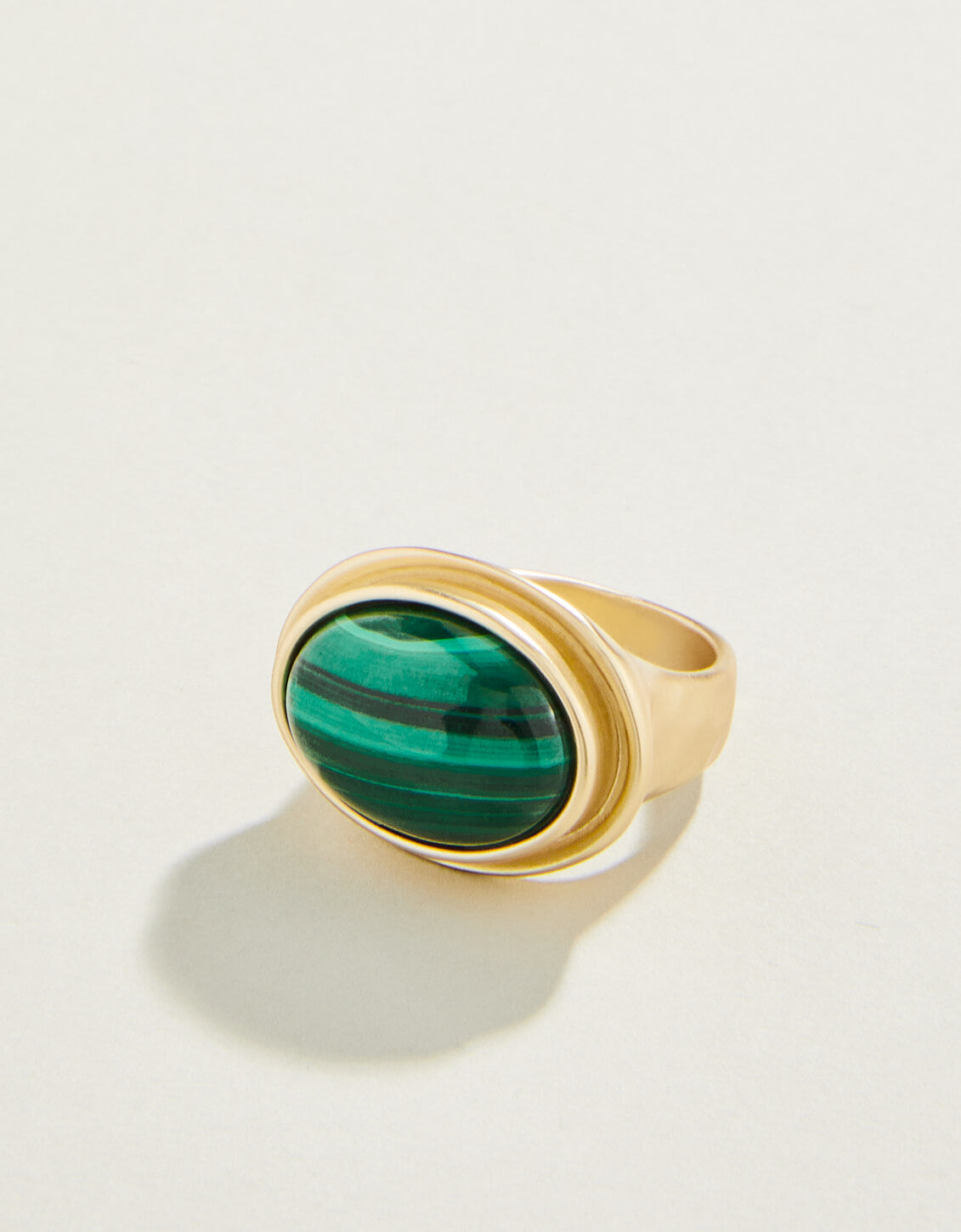  Oval Stone Ring Green Malachite
