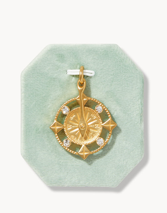  Explorer Compass Crystal Charm