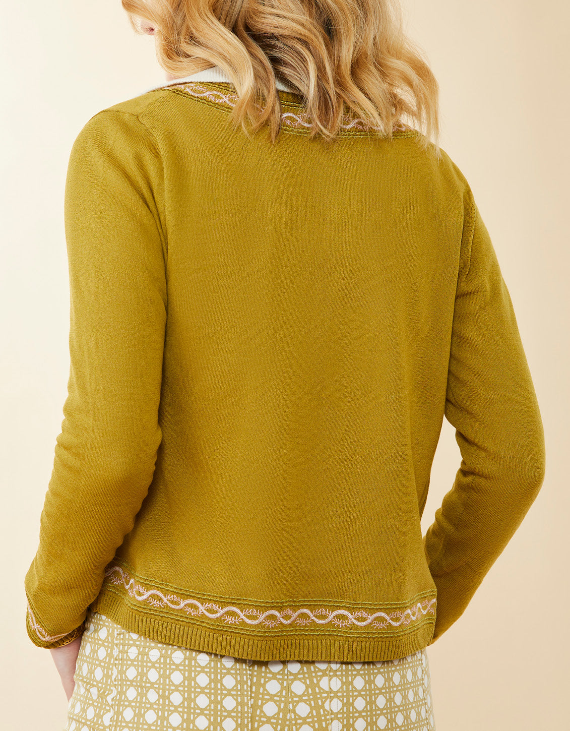  Taryn Embroidered Cardigan Bronze Palm