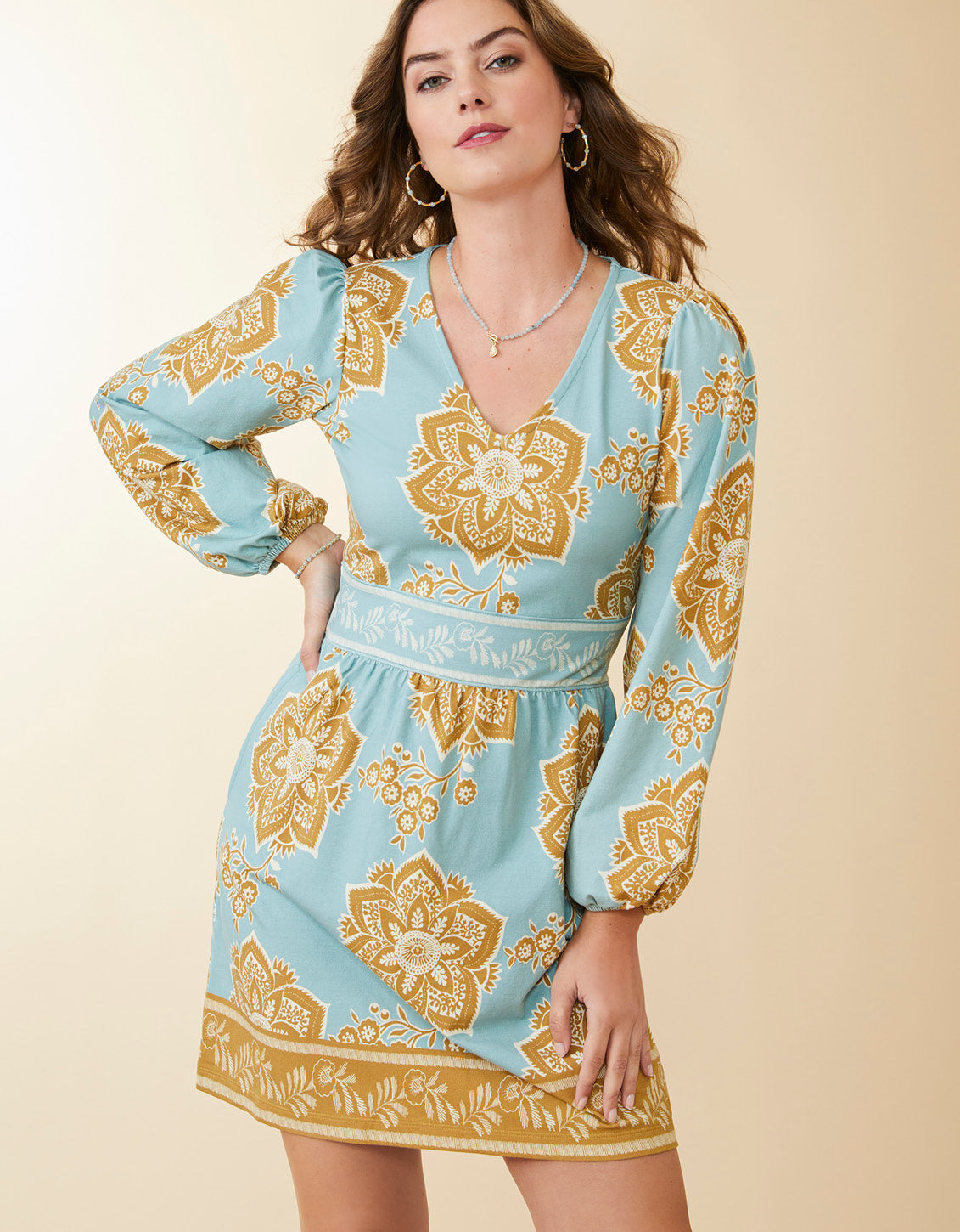  Diane Jersey Dress Calm Waters Medallion