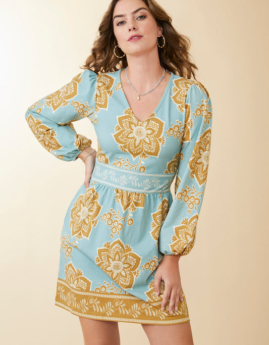  Diane Jersey Dress Calm Waters Medallion