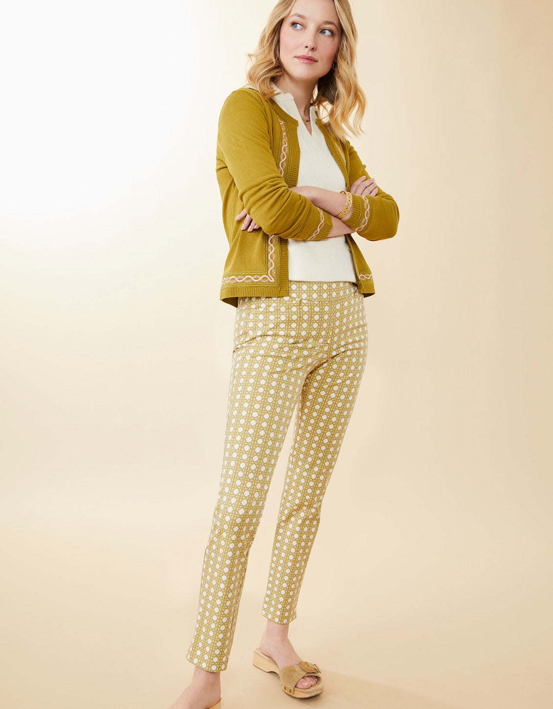  Maren Pull-On Pant Calm Waters Khaki Cane