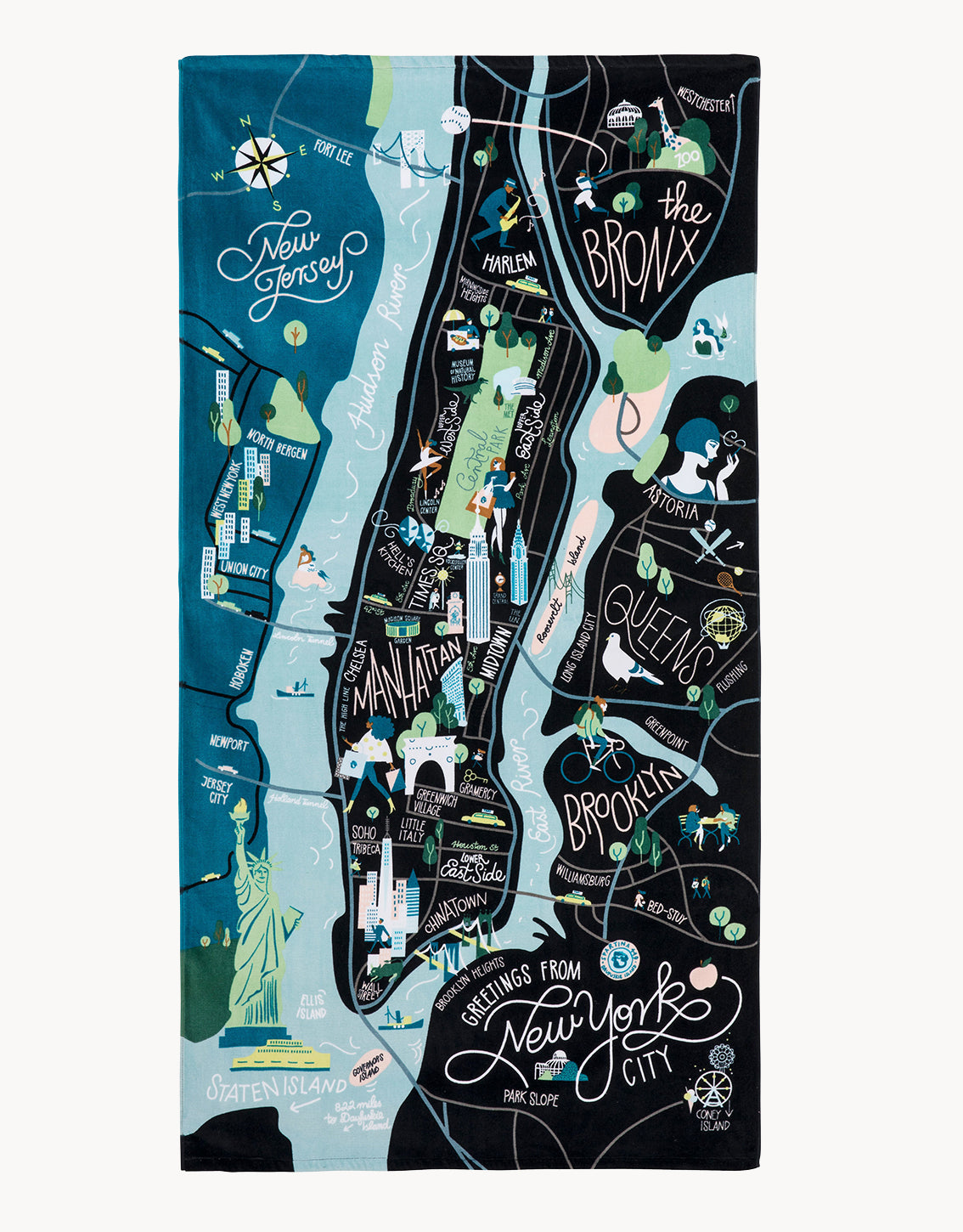  New York City Beach Towel