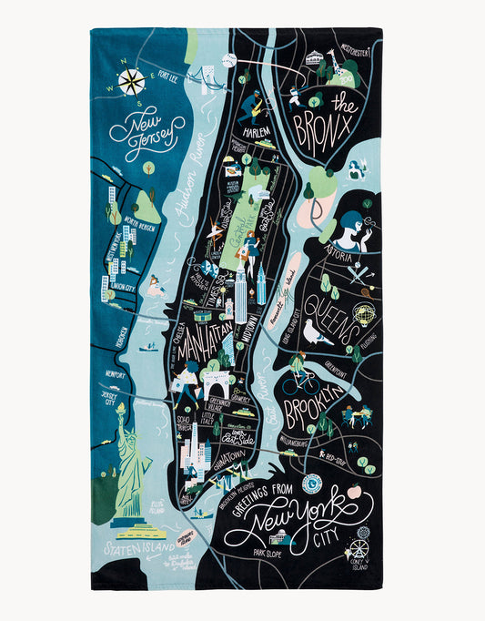  New York City Beach Towel