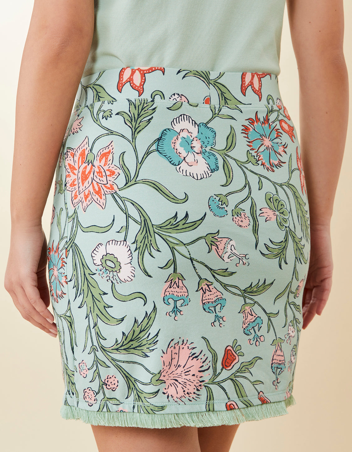 Fringe Skort Hamilton Floral Block Seafoam