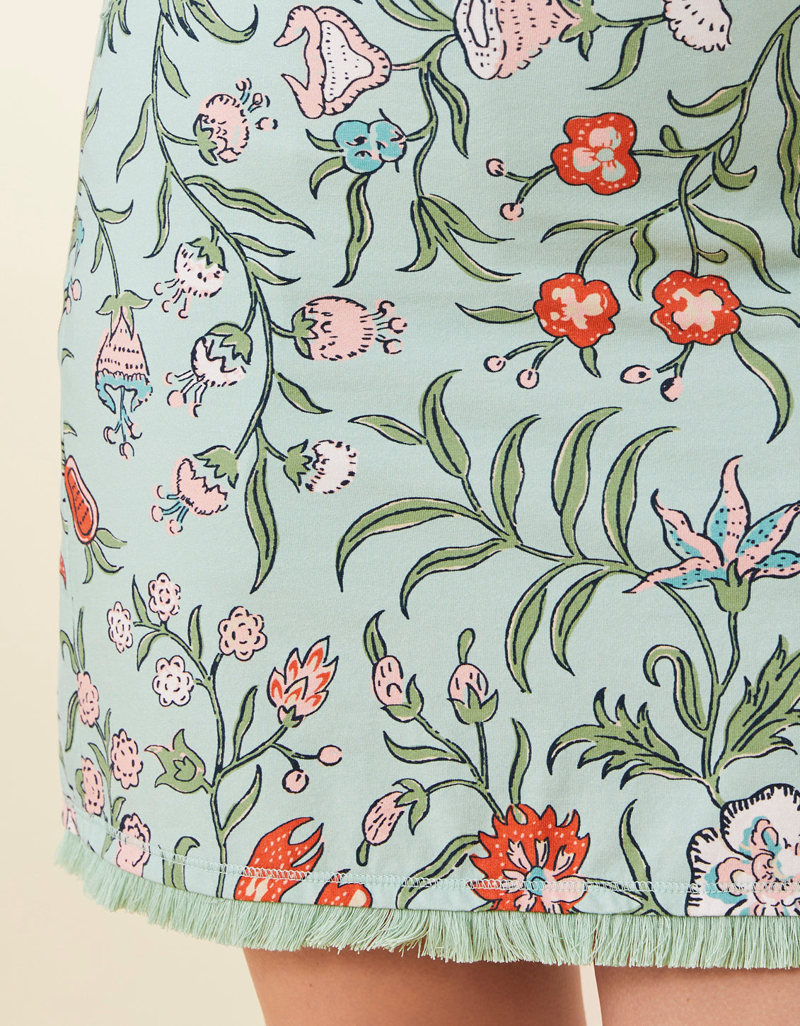  Fringe Skort Hamilton Floral Block Seafoam