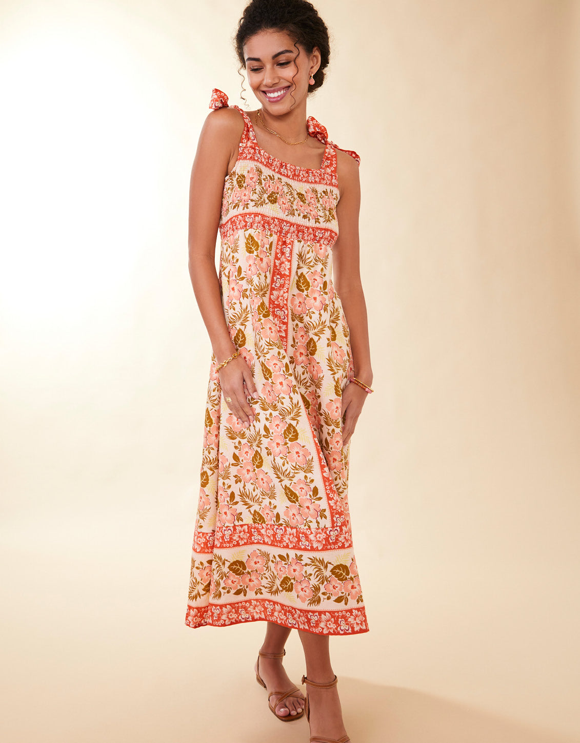  Saylor Midi Dress Callawassie Hibiscus Stripe