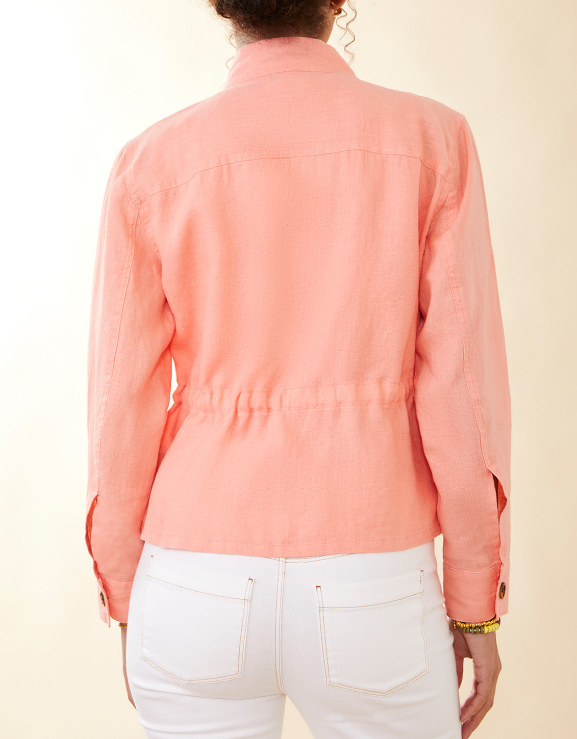  Dani Linen Jacket Soft Coral