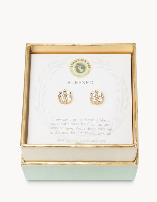  Sea La Vie Stud Earrings Blessed/Crystal Clover