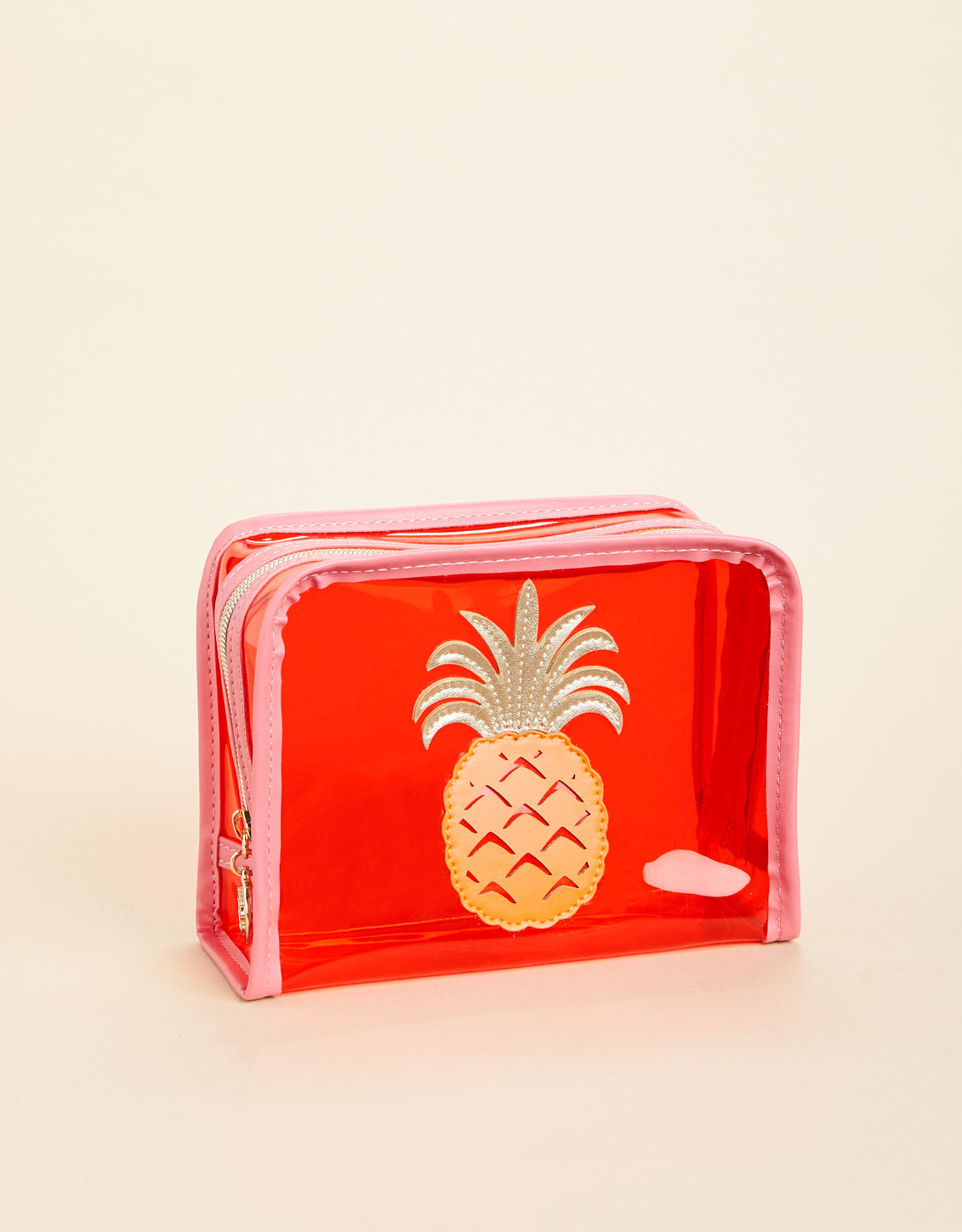  Iconic Clear Cosmetic Case Pink Pineapple