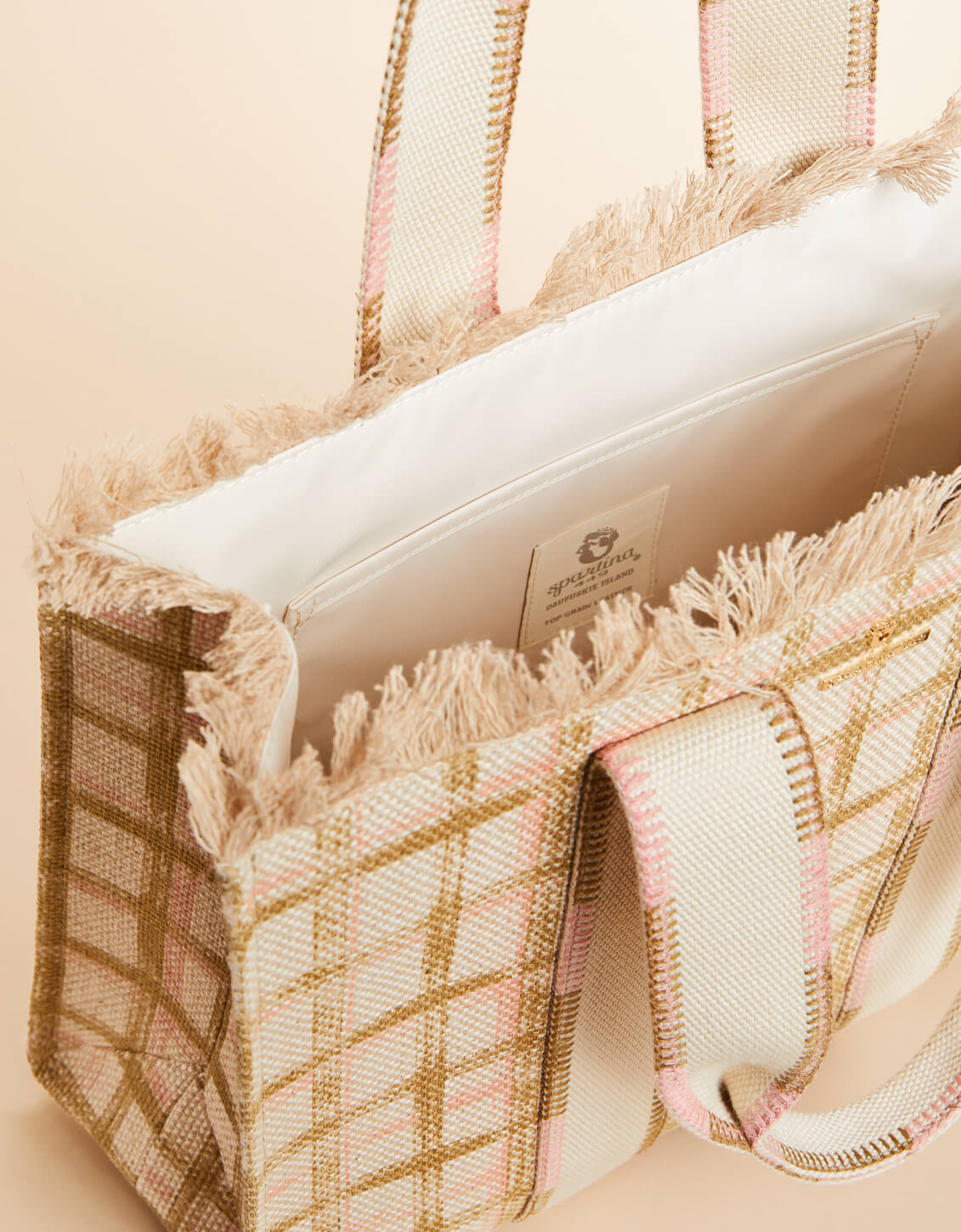  Fringe Tote Calm Waters Plaid