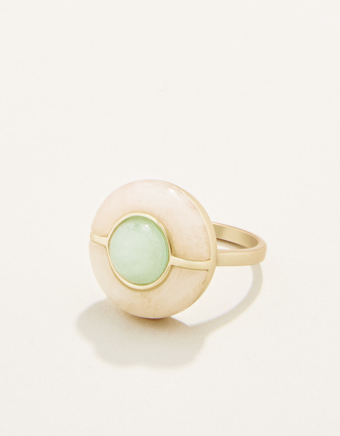  Centered Stone Ring White/Jade