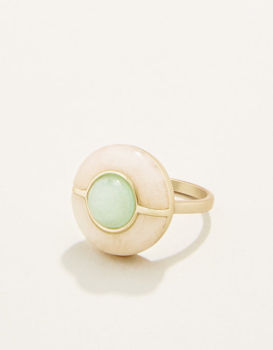  Centered Stone Ring White/Jade