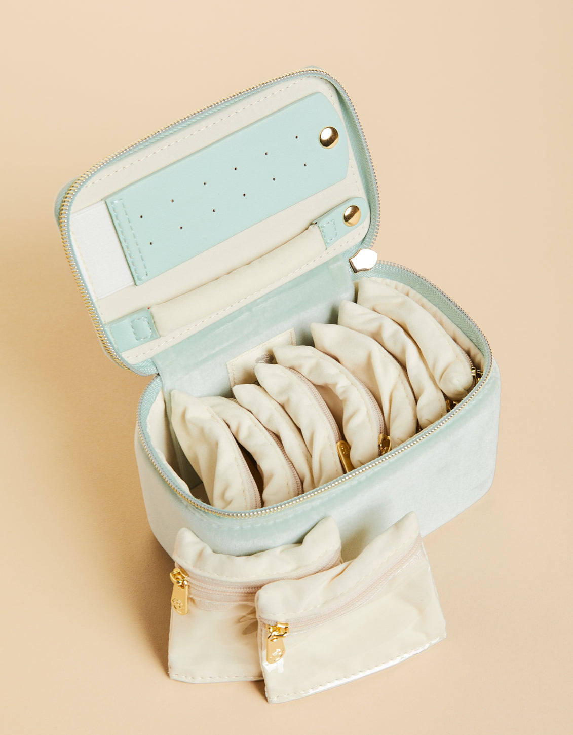  Jewelry Travel Organizer Sea Foam Velvet