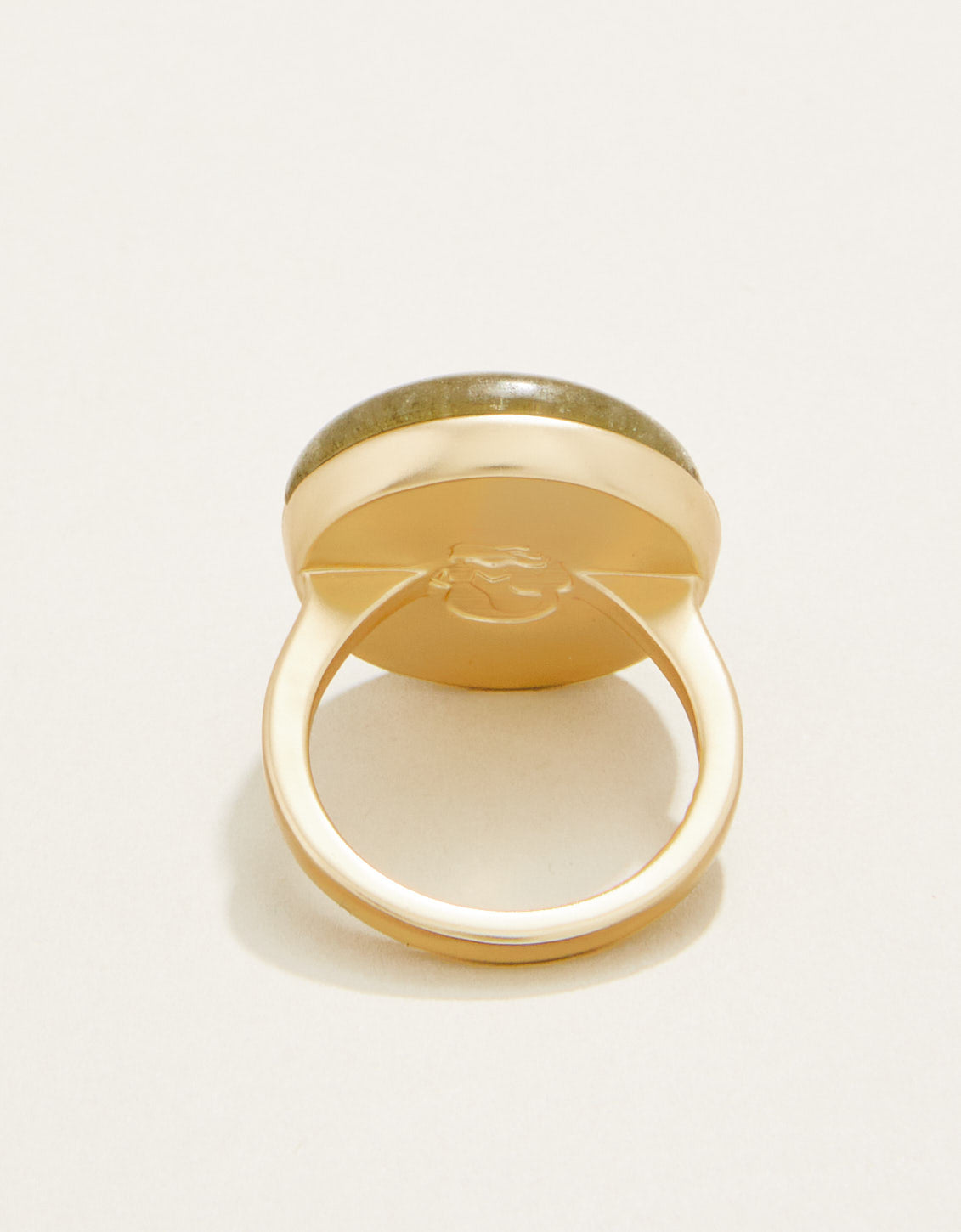  Centered Stone Ring Olive/Pink Jade