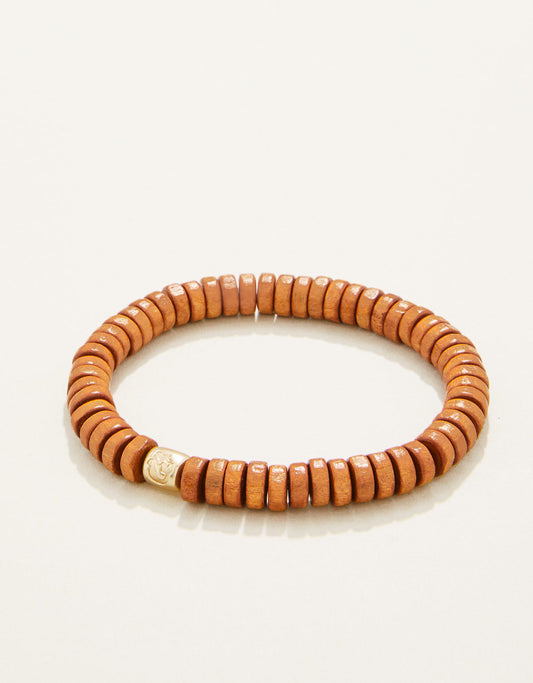  Wood Stretch Bracelet 8mm Brown