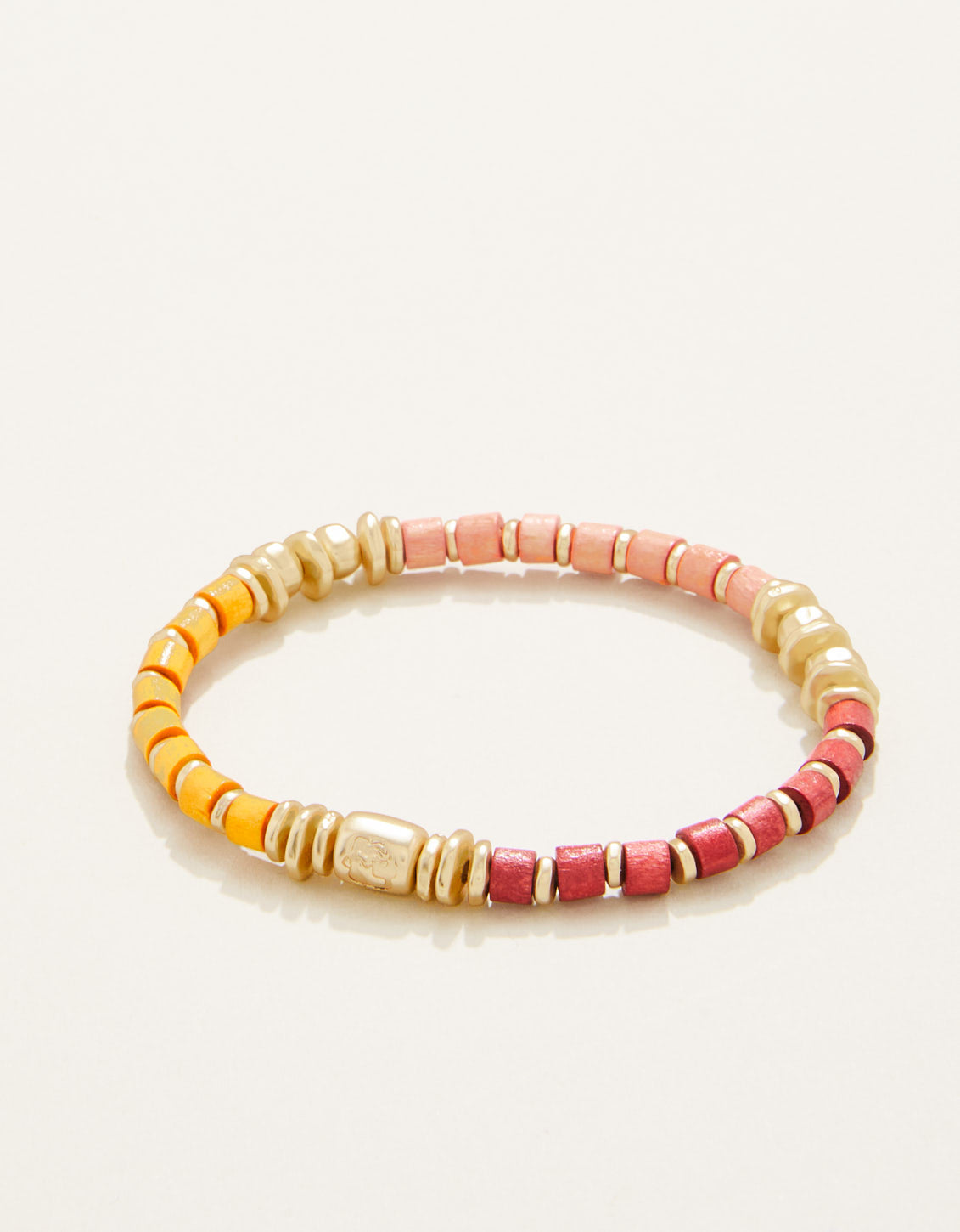  Pony Stretch Bracelet 6mm Pink/Orange