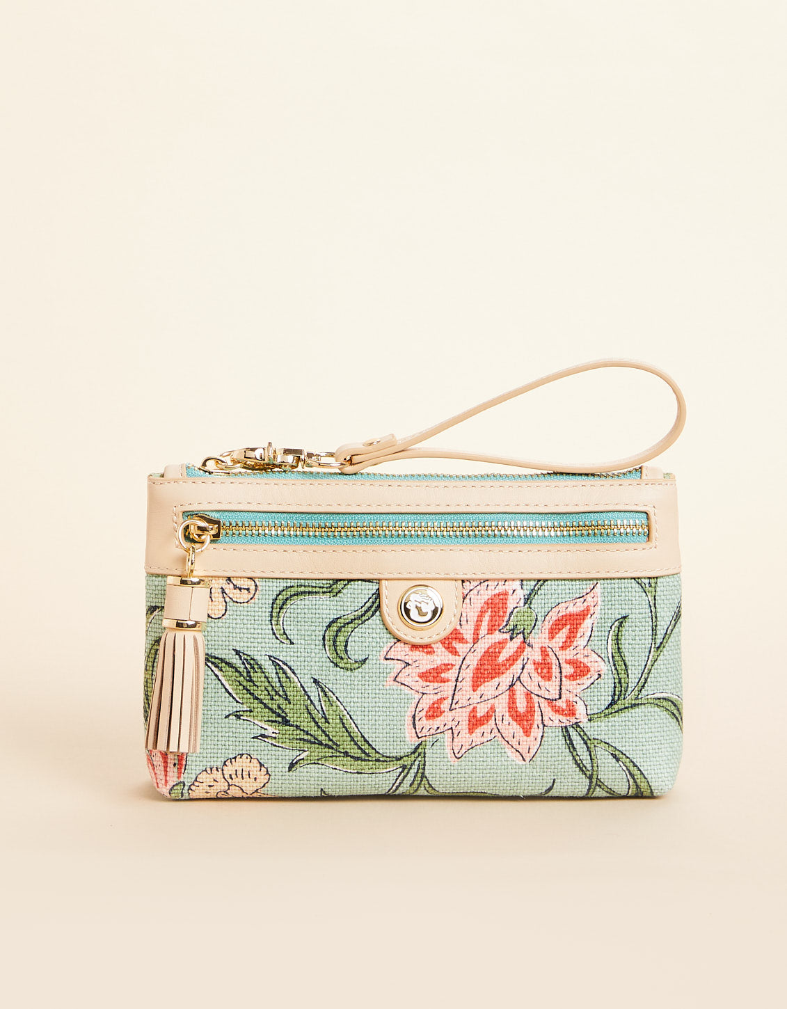  Tassel Wristlet Hamilton Floral Block Print