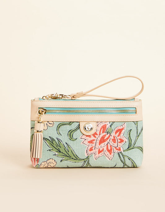  Tassel Wristlet Hamilton Floral Block Print