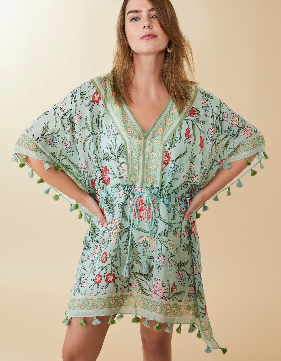  Beach Cover Up Hamilton Floral Block Print