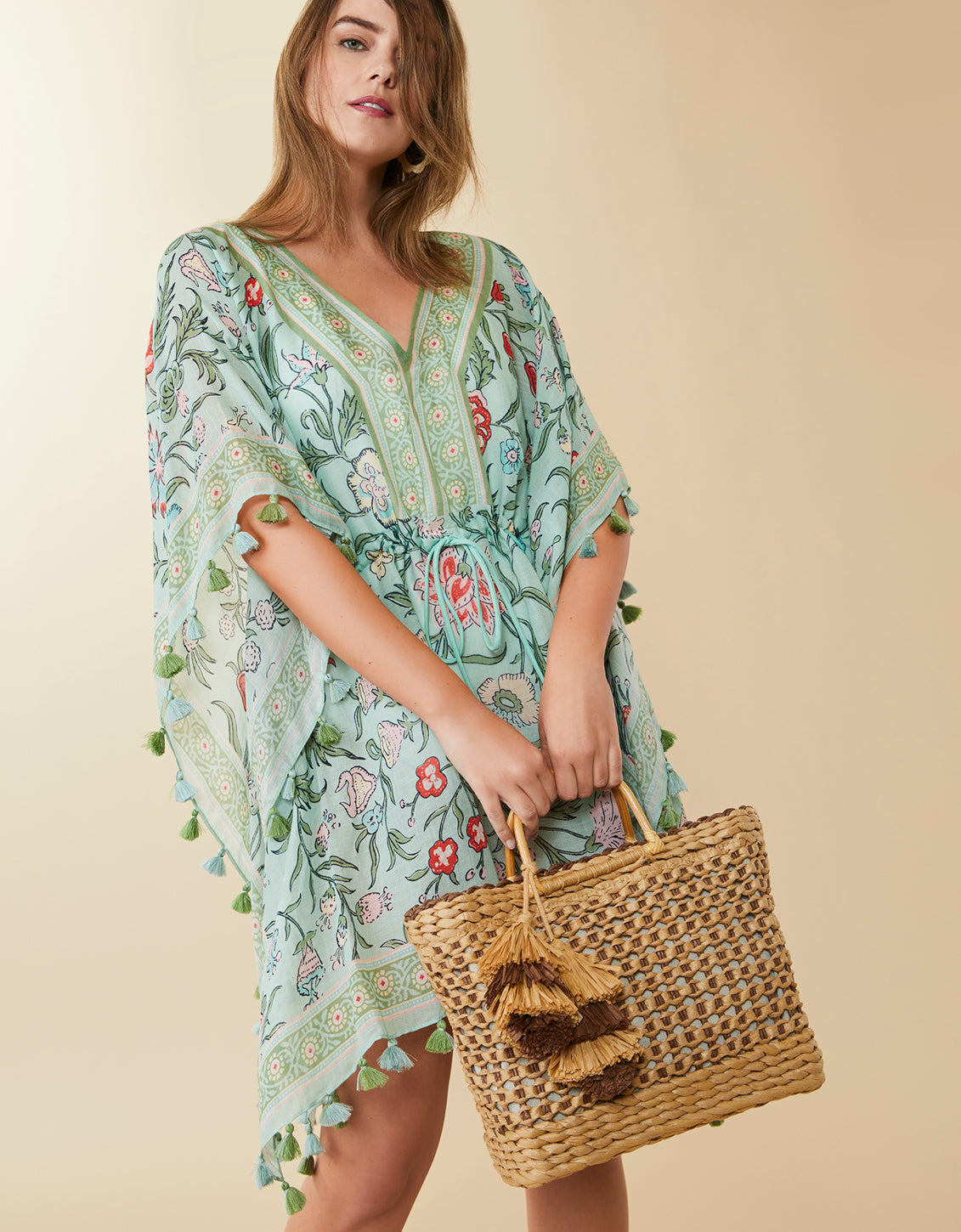  Beach Cover Up Hamilton Floral Block Print