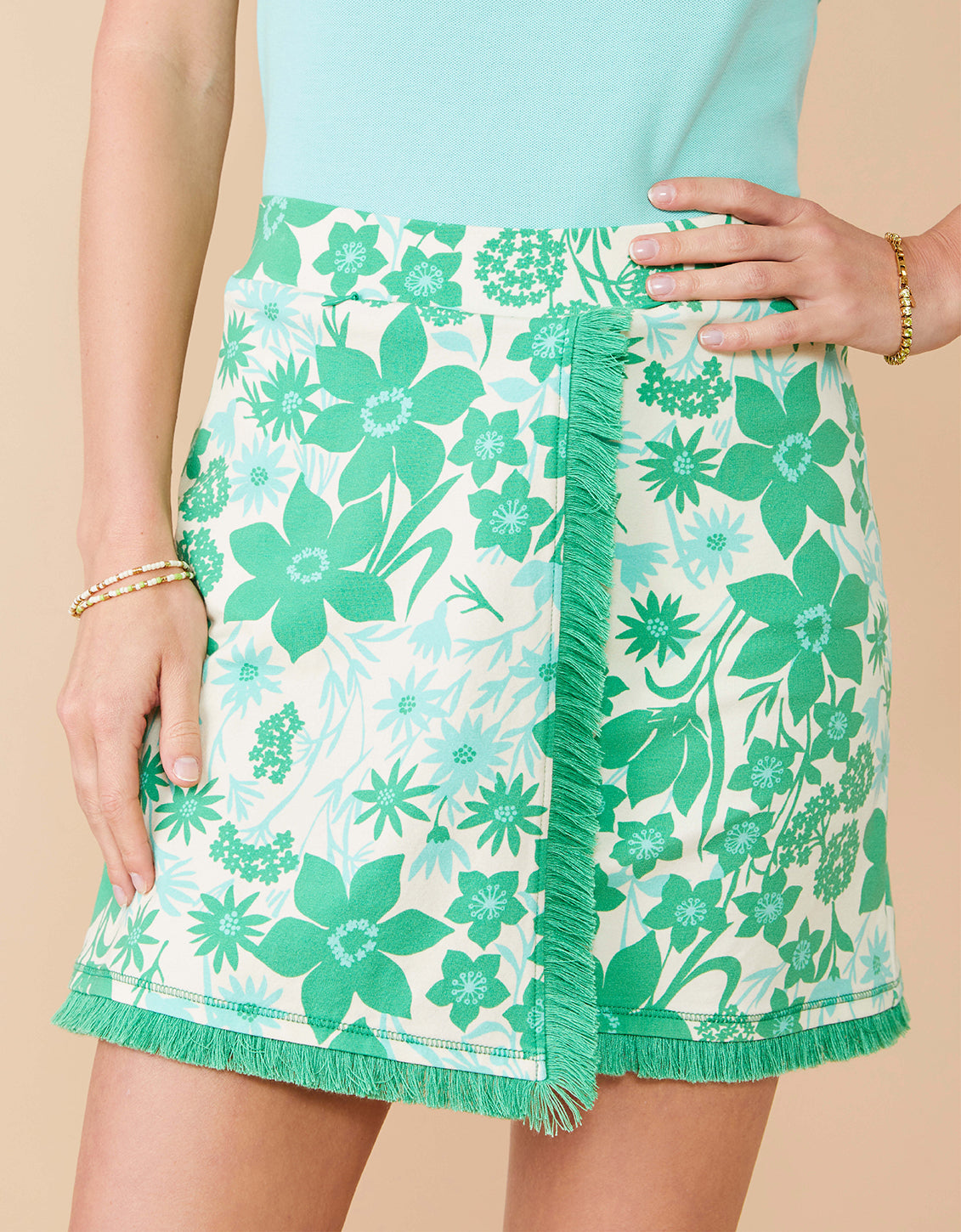  Fringe Wrap Skort Marsh Hens Wildflowers