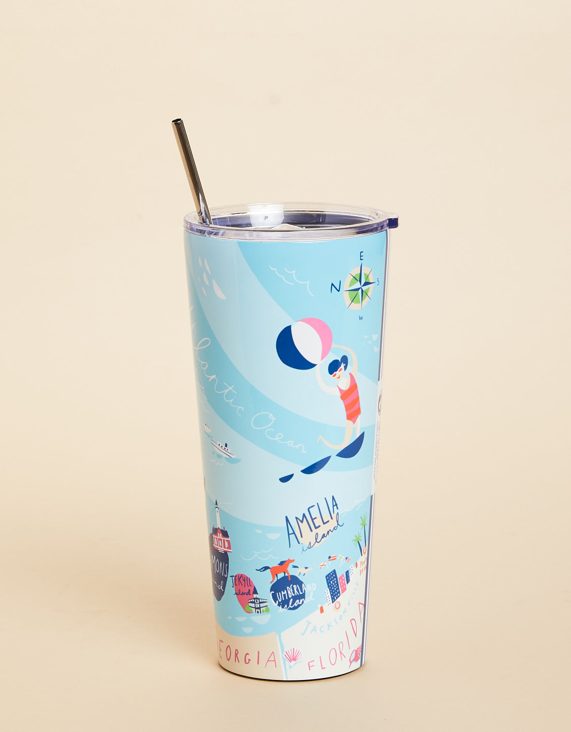  Stainless Steel Drink Tumbler 30 Oz. Sea Islands