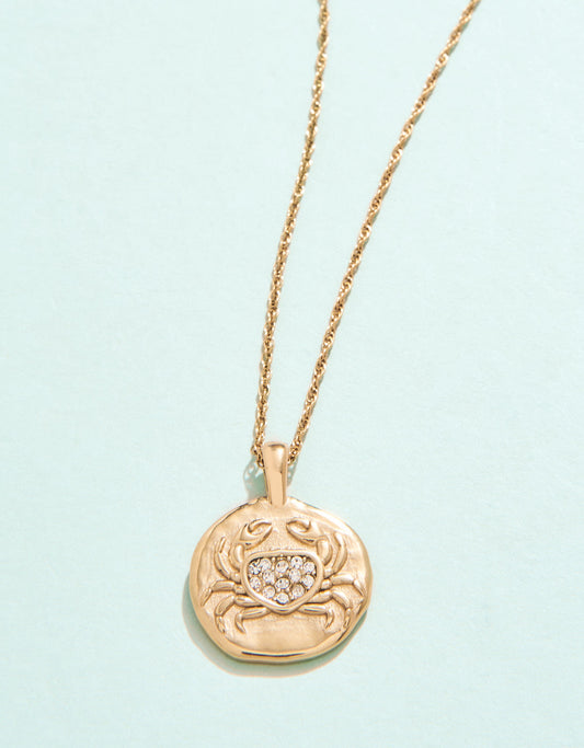  Snow Crab Medallion Necklace 18"