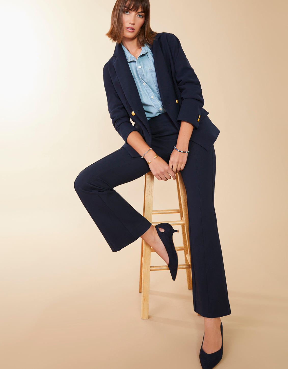  Brooke Ponte Trouser Slate Blue