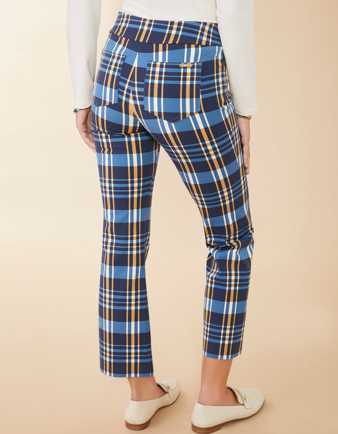  Maren Kick Flare Pant Kalalanta Plaid Navy