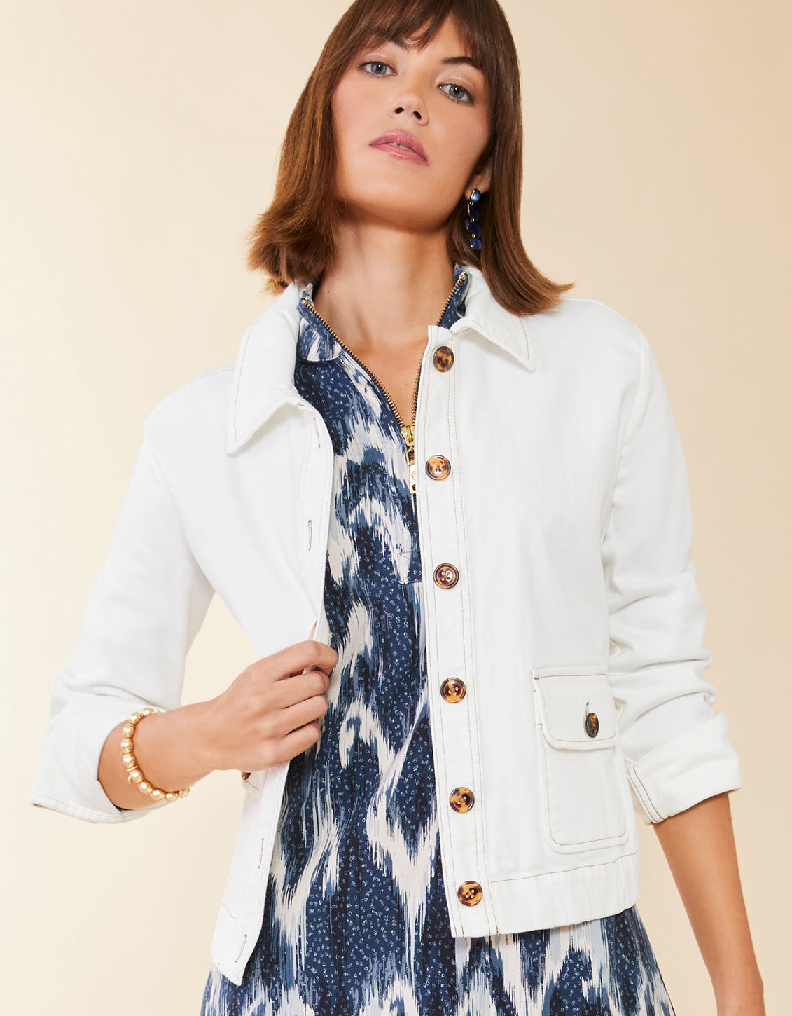  Nora Half-Zip Dress Kalalanta Ikat Dot