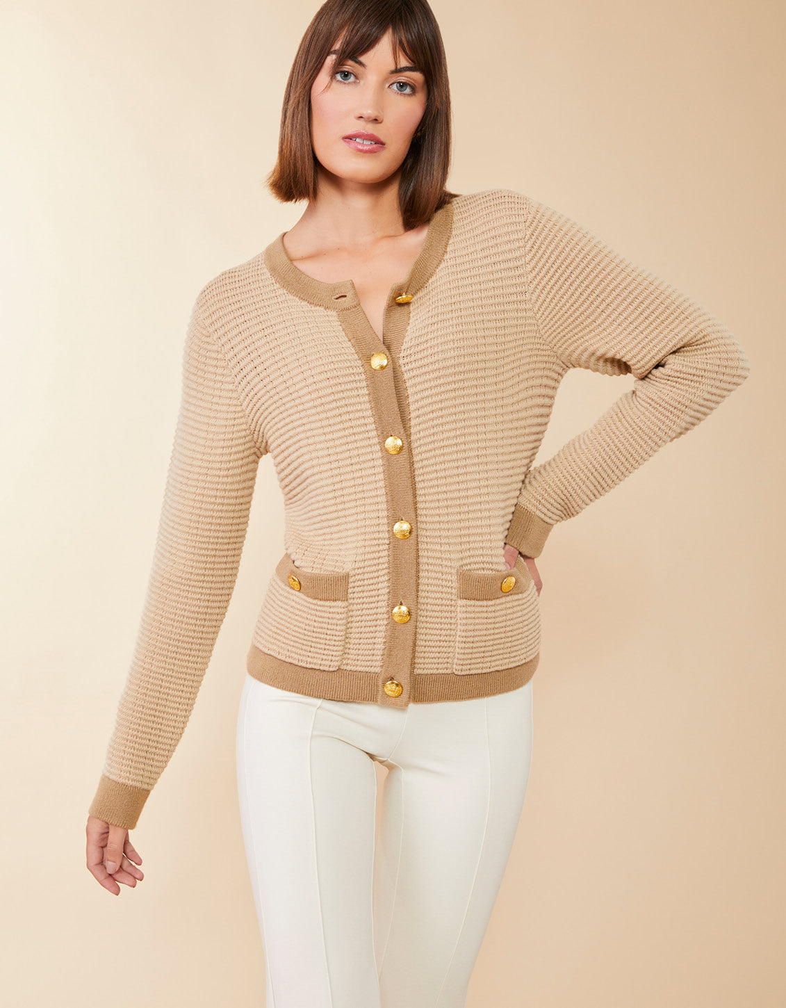  Amelia Sweater Jacket Sand Dollar