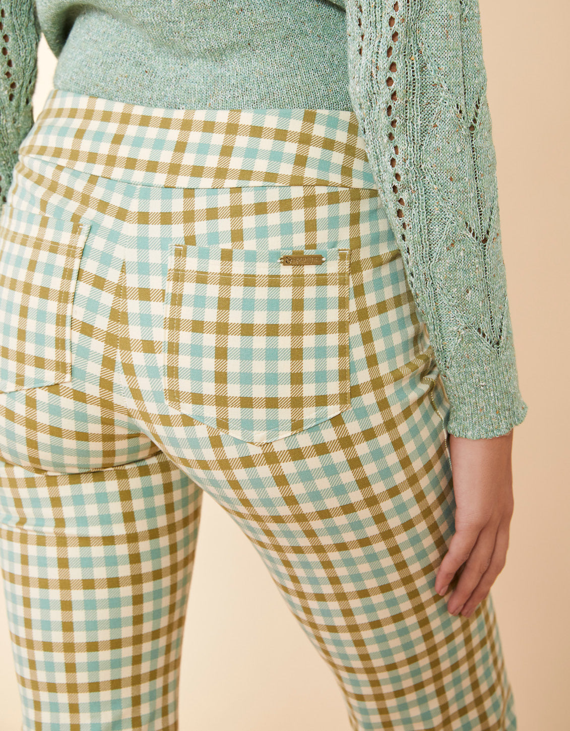  Maren Kick Flare Pant Mystic Moss Check