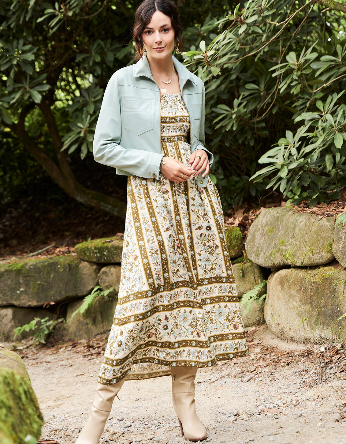  Saylor Midi Dress Mystic Moss Flower