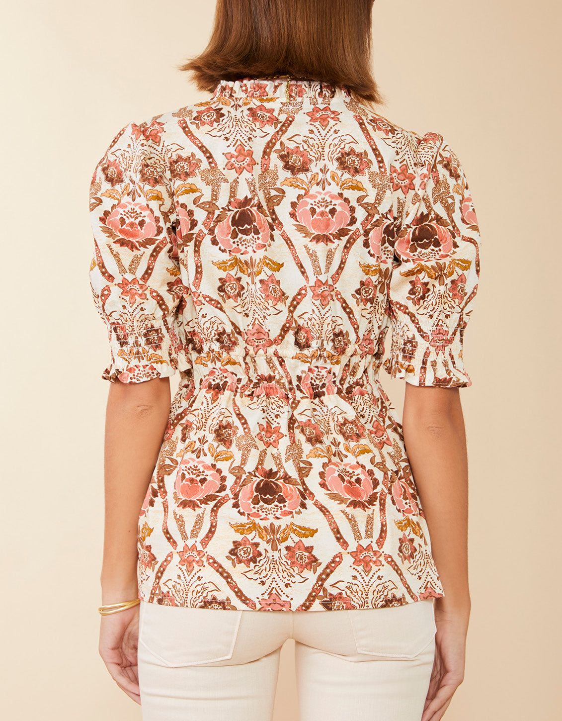  Tatum Blouse Mystic Moss Stencil Coral