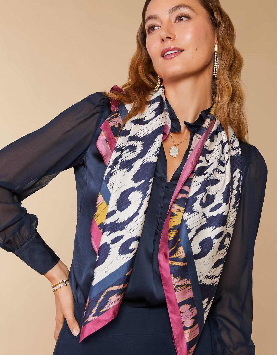  Midi Silk Scarf Bascom Ikat
