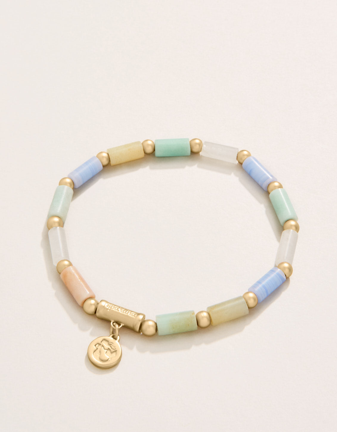  Stone Stretch Bracelet 4mm Frosty Green/Blue