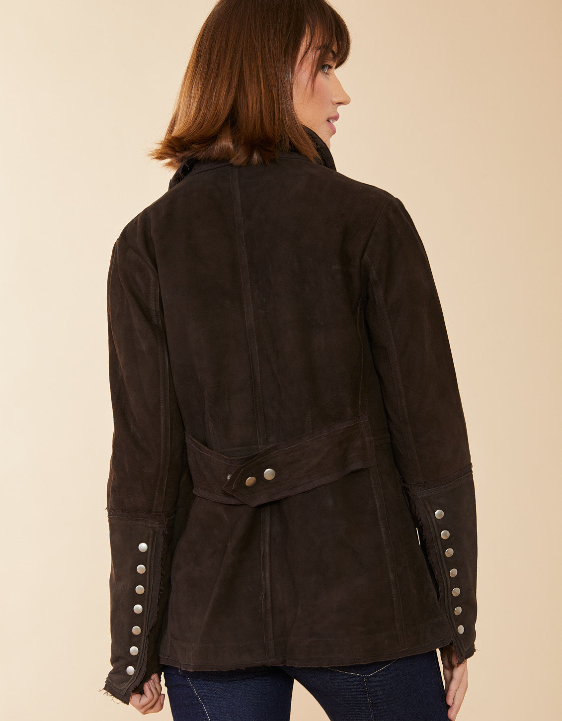  Meryl Washed Suede Jacket Sable