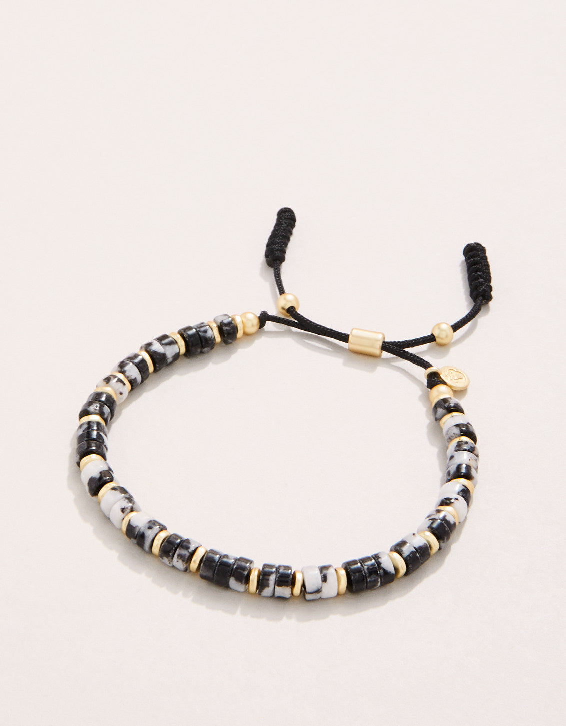  Stone Slide Bracelet 5mm Marbled Black